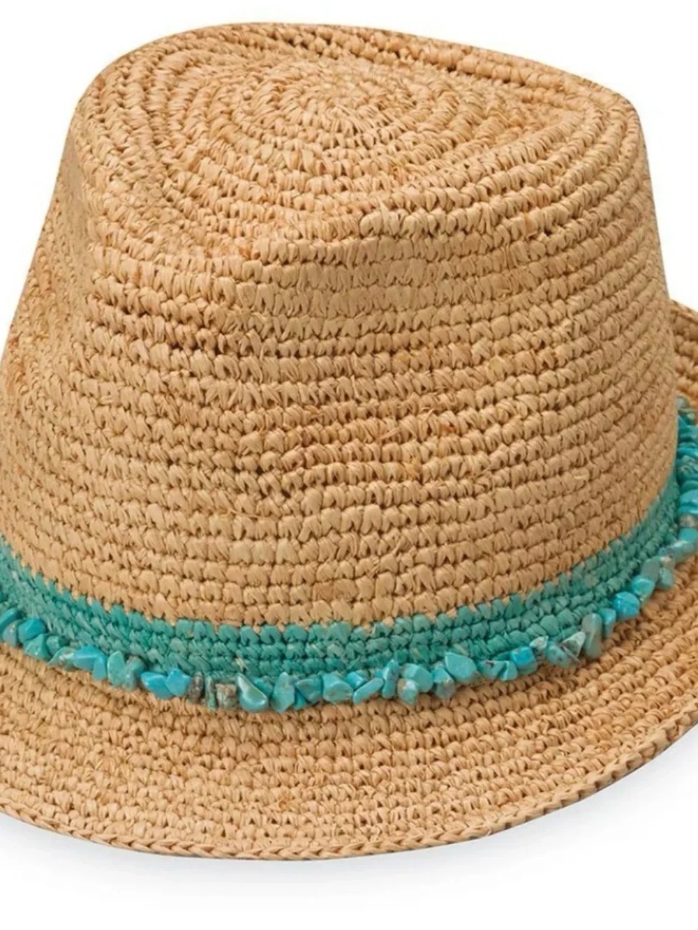 Wallaroo Hat Company Tahiti straw raffia Turquoise Trim - Women Accessories